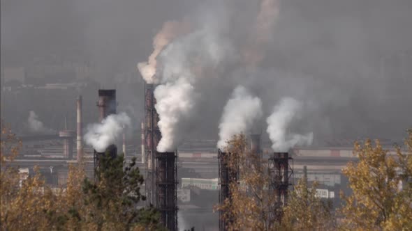 Air pollution from smoke emissions from industrial chimneys