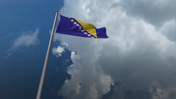 Bosnia And Herzegovina Flag Waving - 4K