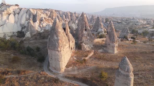 Cappadocia Landscape Aerial View. Turkey. Goreme National Park