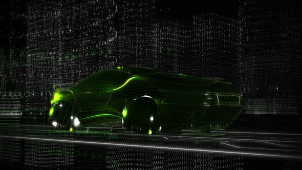 Automated driverless vehicle is speeding through the cyber network space alt