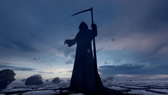 The Grim Reaper and the Falling Snow