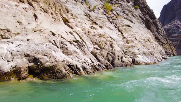 Huge Steep Cliffs a Canyon on the Euphrates River Dramatic Geological Wonder