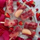 Strawberry Raspberry Apple and Red Currant Ice Cream Popsicles in Metal Tray with Ice Cubes - VideoHive Item for Sale