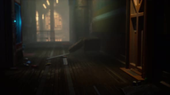 Interior of Abandoned Old Motel alt