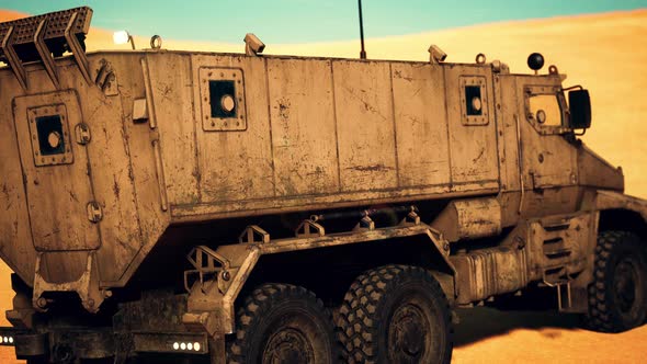 Armoured Military Truck in Desert