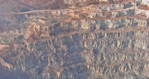 Aerial View of Opencast Mining Marble Quarry