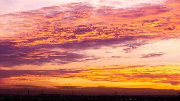 Time lapse landscape sunset sunrise and twilight cloudy sky on morning and evening