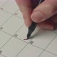 Close Up of Female Hand Marking the Day in Calendar By Writing PARTY As a Reminder Using a Red Pen - VideoHive Item for Sale