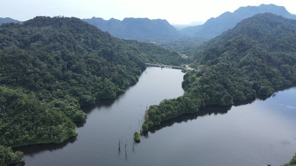 Aerial view of New Zealand Fjords