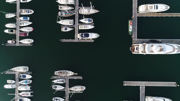 Boats moored in sea