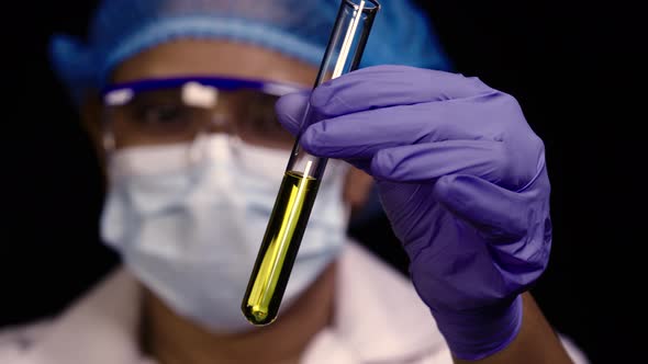 Female Lab Tech with Yellow Testtube 