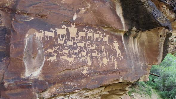 The Great Hunt Panel petroglyph in Nine Mile Canyon