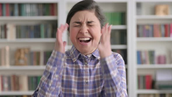 Portrait of Indian Woman Shouting, Screaming