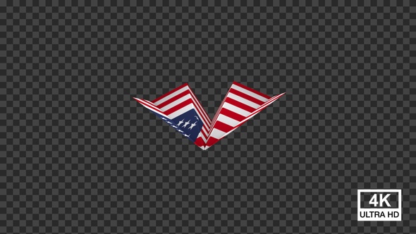 Paper Airplane Wrapping With The Flag United States V3