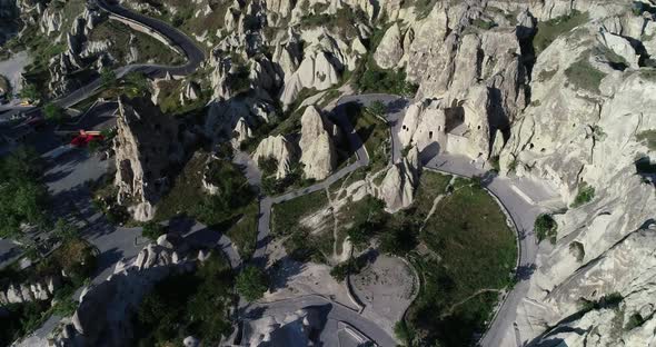 Cappadocia Hills And Towers Aerial View 