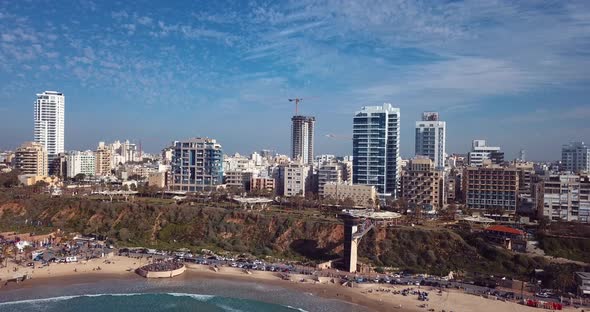 Coast And The City Of Netanya In Israel