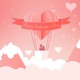 Paper Design Happy Valentines Day Pink Lovely Couple In Balloons Above Clouds 4K - VideoHive Item for Sale