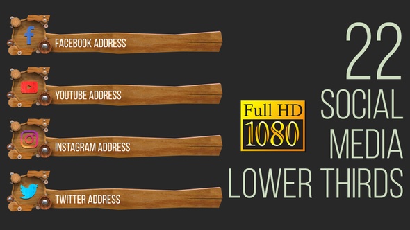 Wooden Social Media Lower Thirds alt
