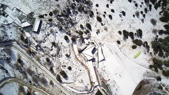 Drone view on world famous paragliding spot in Oludeniz, Fethiye, Turkey