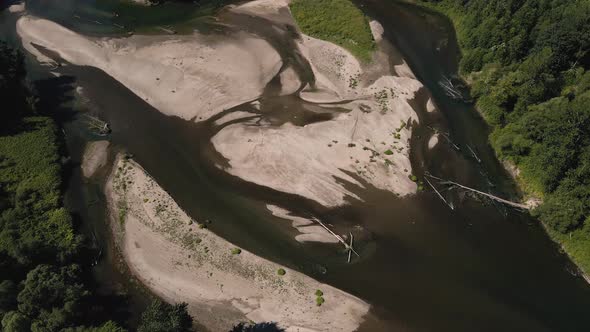 Beautiful Environmental Aerial Background Of Forest River Nature Pattern