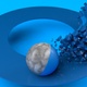 The object that follows the ball that breaks and merges on the blue disk looping abstract Animation - VideoHive Item for Sale