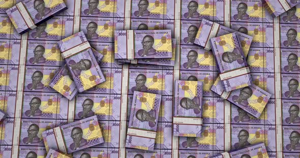 Angola Kwanza money banknotes packs surface