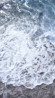 Vertical Video of Sea Water Near the Seashore Slow Motion