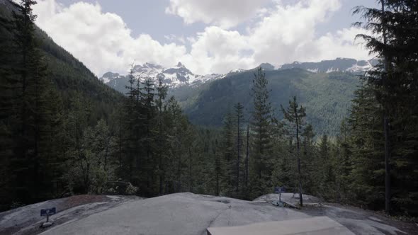 Beautiful Canadian mountains from Vista point, spring sunny day