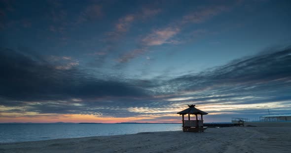 Beautiful Empty Beach At Sunset