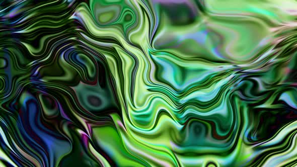 Black Blue Cyan Green Color Silky Wavy Background Marble Liquid Animation