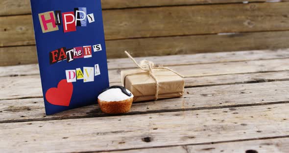 Fathers day card on table