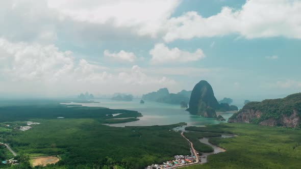 Aerial View of Toh Li View Point PhangNga Province Thailand