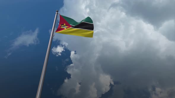 Mozambique Flag Waving 4K