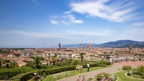 4K Timelapse Panorama of Florence, Tuscany, Italy