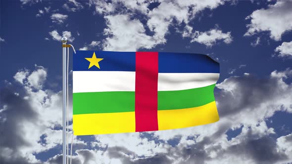 Central African Republic Flag Waving 4k