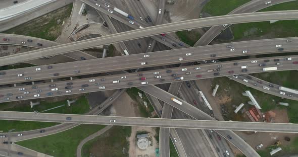 This video is about a birds eye view of rush hour traffic on major freeway in Houston. This video wa