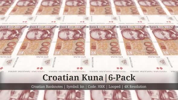 Croatian Kuna | Croatia Currency - 6 Pack | 4K Resolution | Looped