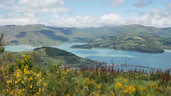 Panning Lyttelton town at the Gondola, Christchurch