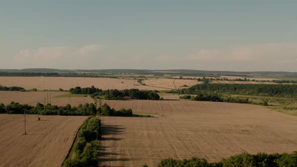 Aerial Drone View Beautiful Nature on Rural Village Countryside Landscape, V2