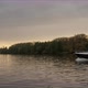 yacht passing by Moscow river in sunset Serebrjannyj bor - VideoHive Item for Sale