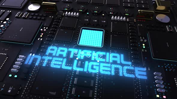 artificial intelligence headline. next-generation chip and processor. alt