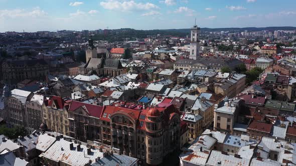The Center of Lviv Old City