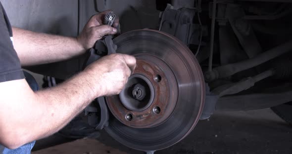 Rear Brake Drum Repair At The Repair Shop Footage