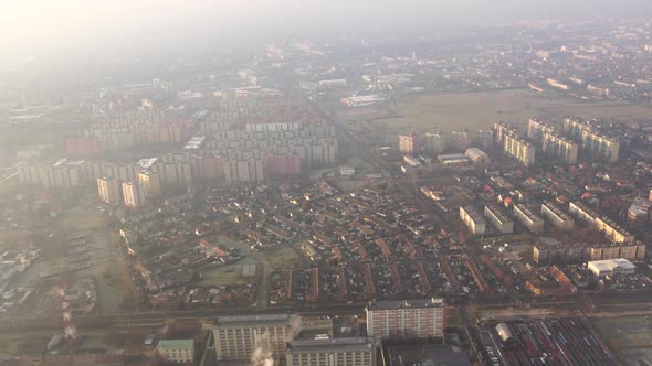 Urban Views of Budapest From an Airplane