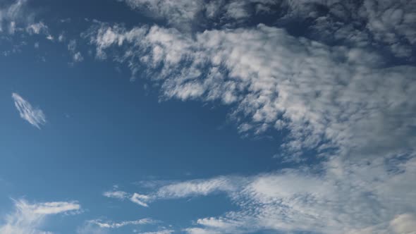 Rolling White Clouds in a Blue Sky Timelapse