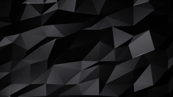 Abstract triangles Black and gray colors, Moving polygonal geometric shapes 