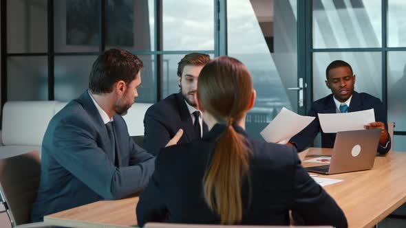 Business team discussing a new project. Group of people at a business meeting