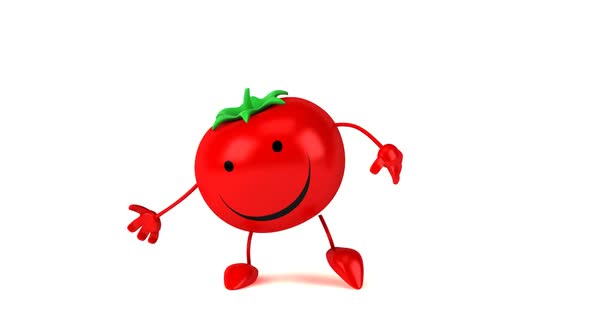 Fun 3D cartoon tomato dancing