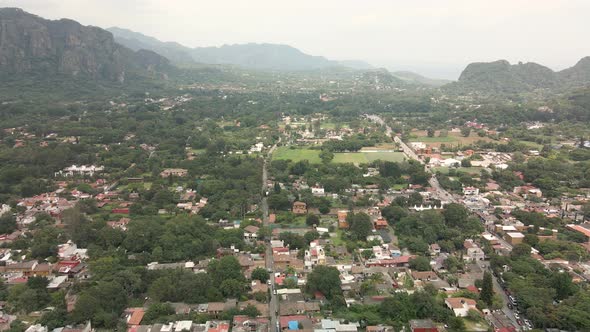 Aerial view of Tepoztlan Mexico