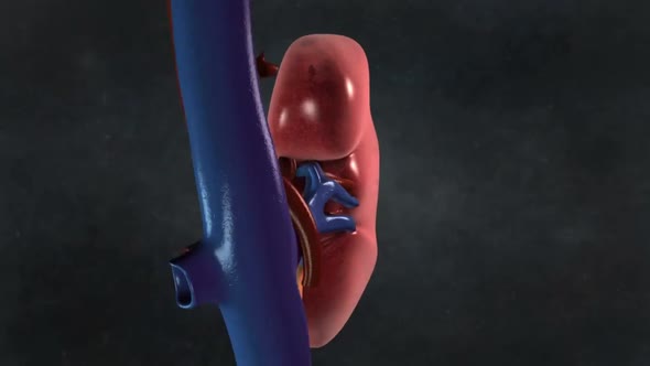 medically accurate 3d animation of a kidney